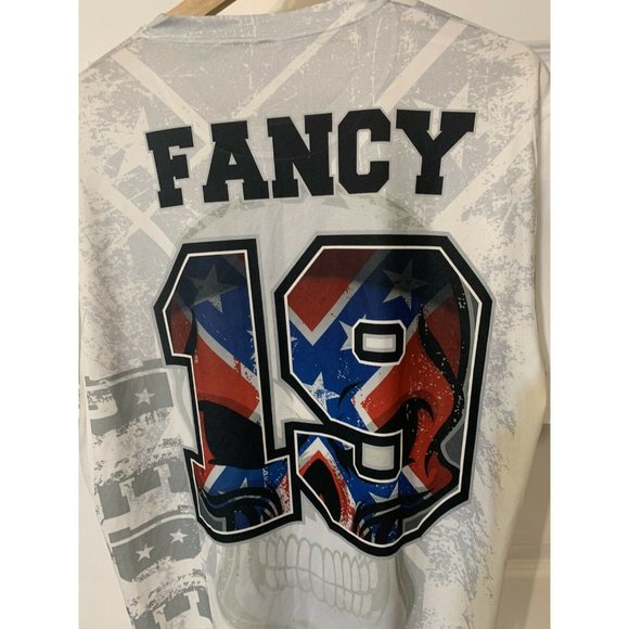 Sport‎ Trek American "Red White And Blue Skull" Fancy Sz M No 19 Print T-Shirt - Picture 5 of 5